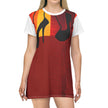 Baby Doll By Kevin Quinn High Heel Silhouette T-Shirt Dress — Bold Red Graphic Dress for Night Out