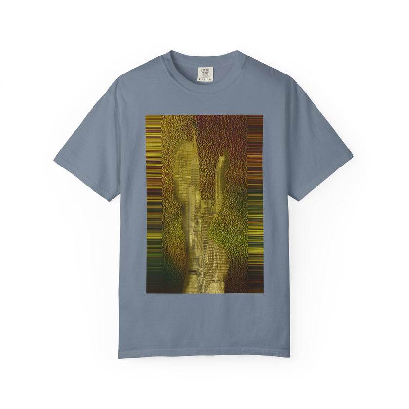 Ava's Search Engine By Kevin Quinn -Abstract Glitch Art T-Shirt with QR Code Back — Techy Urban Graphic Tee