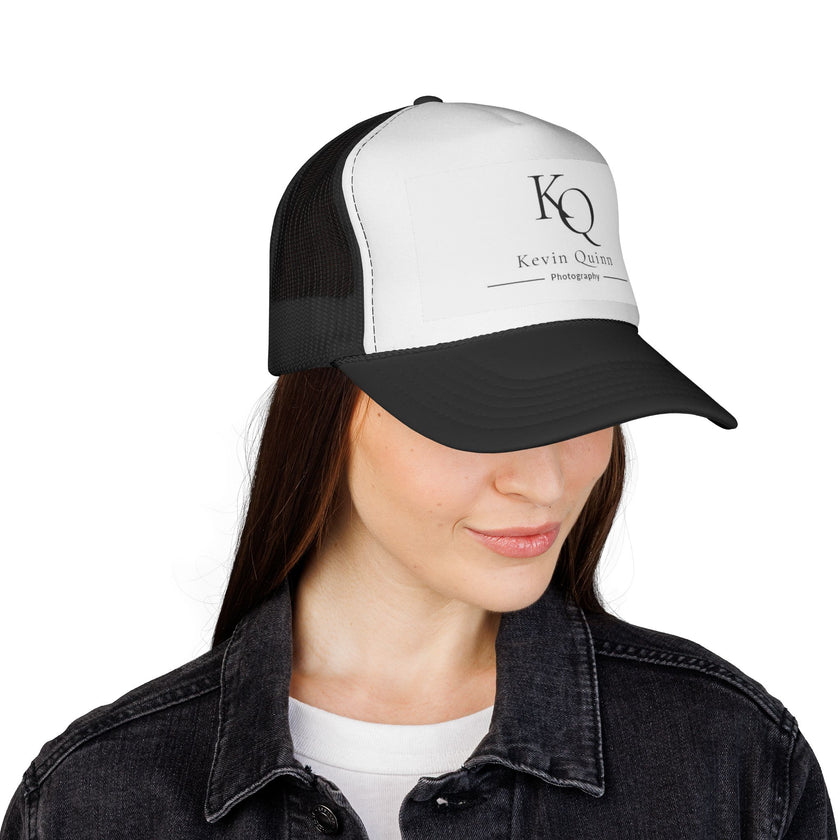 Kevin Quinn Photography Trucker Cap — KQ Logo Mesh Hat (Red/White/Blue)