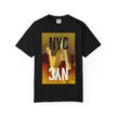 A New York Minute By Kevin Quinn -Urban Modern Abstract Architecture Cityscape Tee with Bold NYC Text
