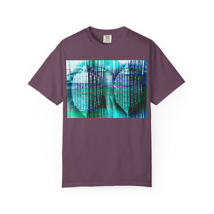Pardon Me By Kevin Quinn -Abstract Urban Architecture Street Photography Blue T-Shirt — Surreal Nature Graphic Tee