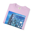 Toy Box By Kevin Quinn -Modern Urban Architecture Glass Facade T-Shirt — Blue Architectural Photo Tee