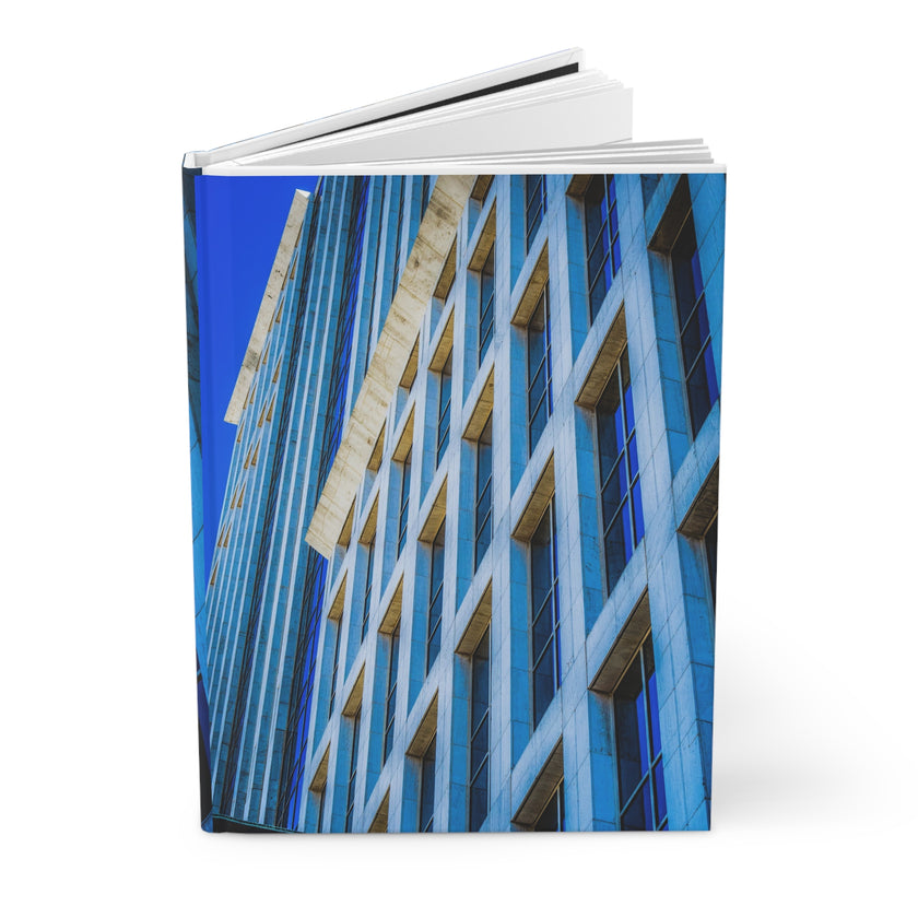 Chloe's Goodbye By Kevin Quinn - Architectural Blue Hardcover Journal — Urban Building Photo Notebook
