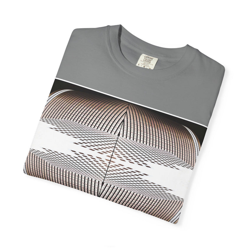 Thought Machine By Kevin Quinn -Optical Waveform Graphic T‑Shirt — Geometric Illusion Art Tee