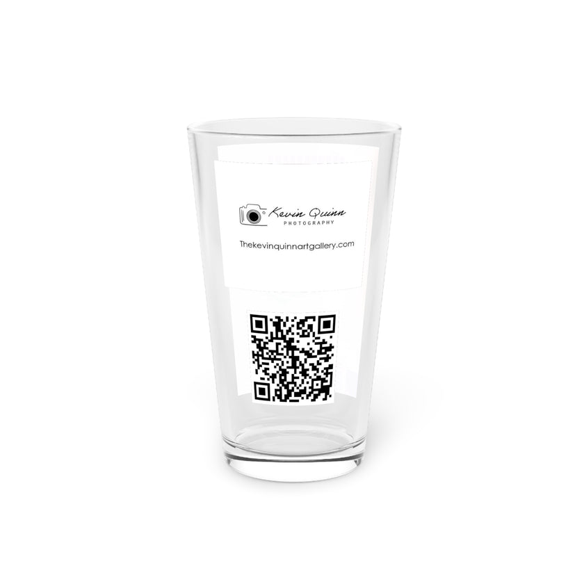 Abstract Art Beer Pint Glass – 16oz Craft Beer Glass – “Star 21” by Kevin Quinn