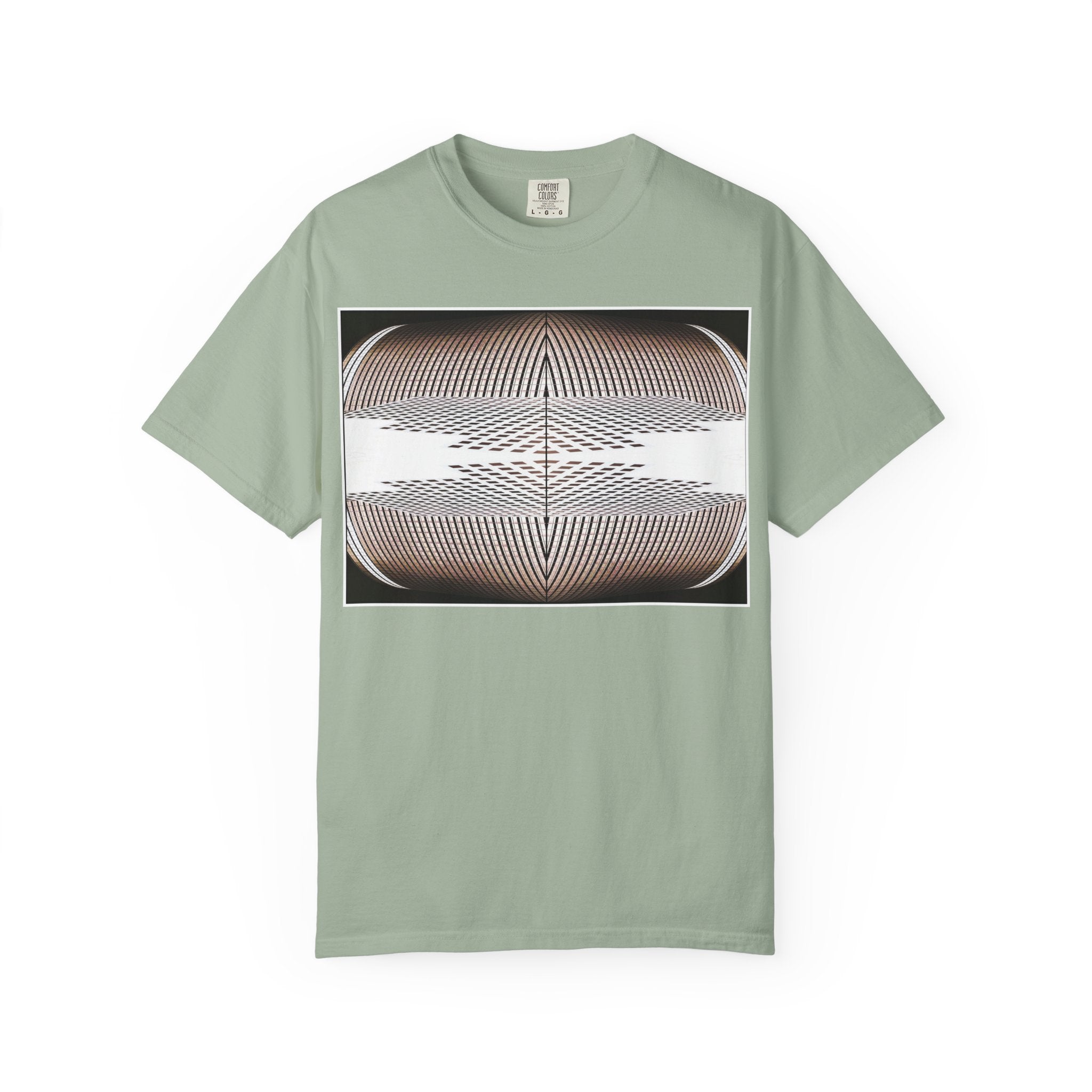 Thought Machine By Kevin Quinn -Optical Waveform Graphic T‑Shirt — Geometric Illusion Art Tee