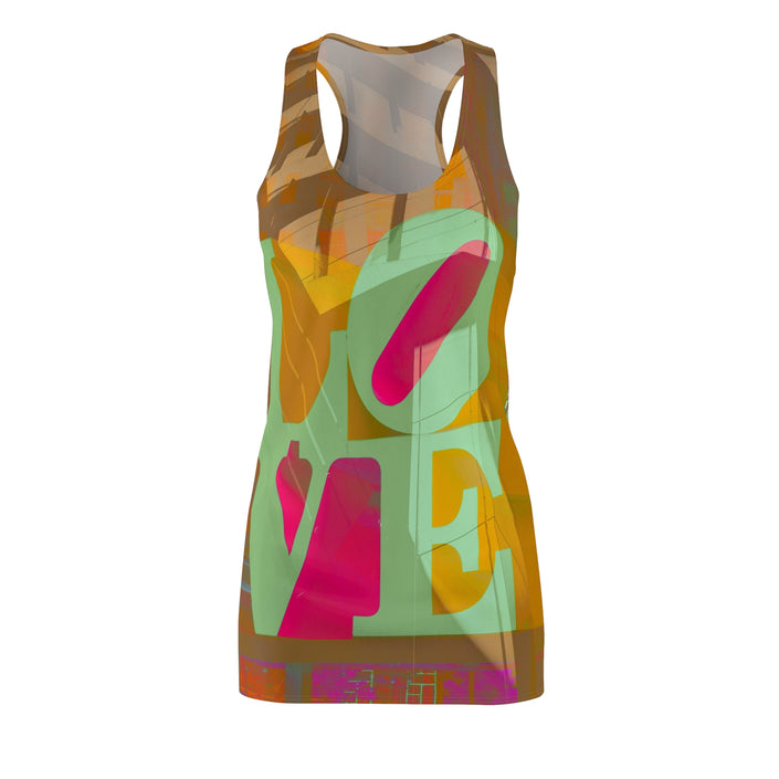 Strike A Pose By Kevin Quinn-Modern Pop Philly Art Racerback Dress — Vibrant All-Over-Print Women's Summer Dress