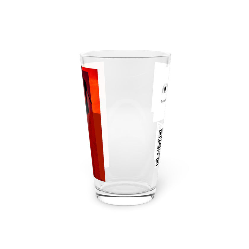 Abstract Art Beer Pint Glass – 16oz Craft Beer Glass – “Baby Doll” by Kevin Quinn