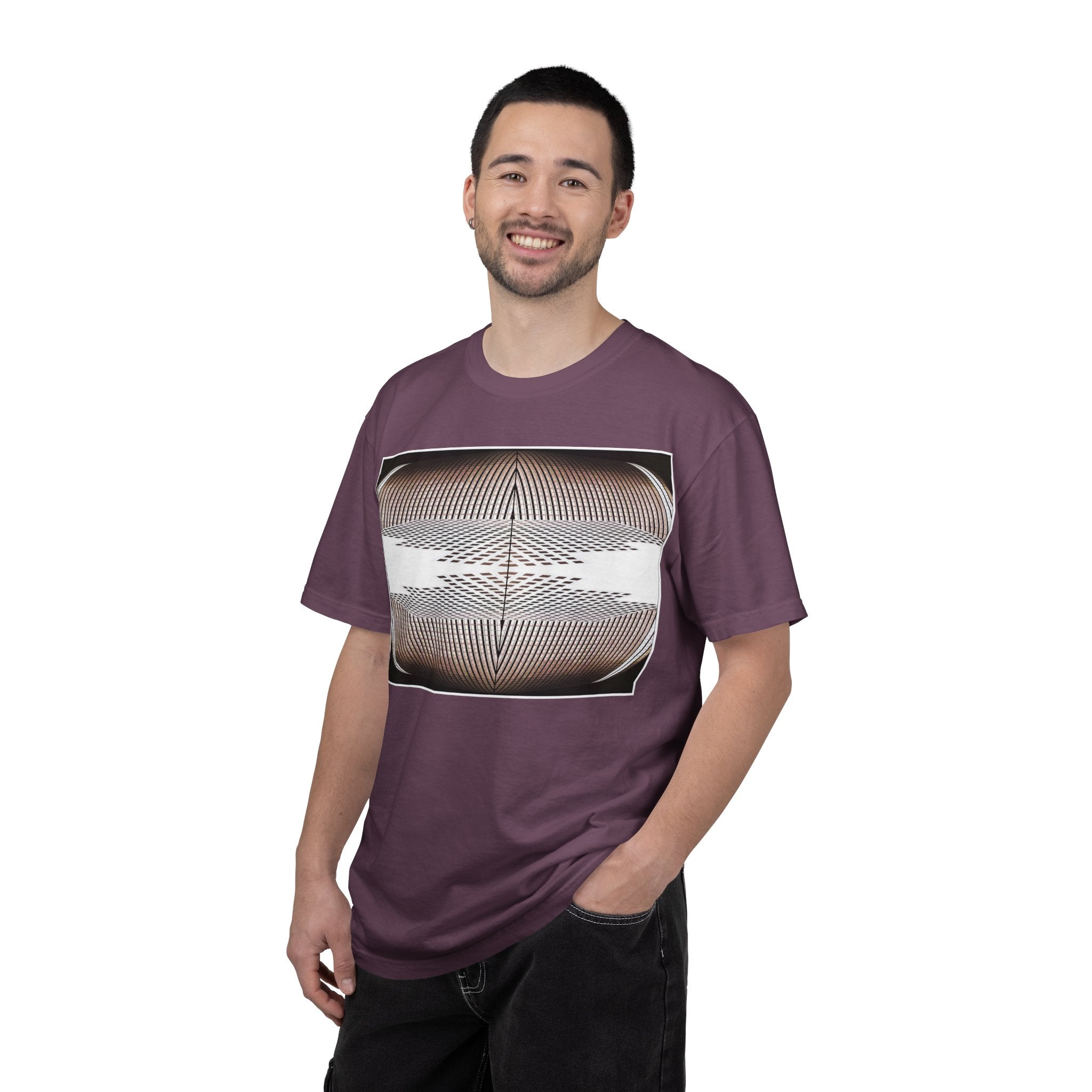 Thought Machine By Kevin Quinn -Optical Waveform Graphic T‑Shirt — Geometric Illusion Art Tee