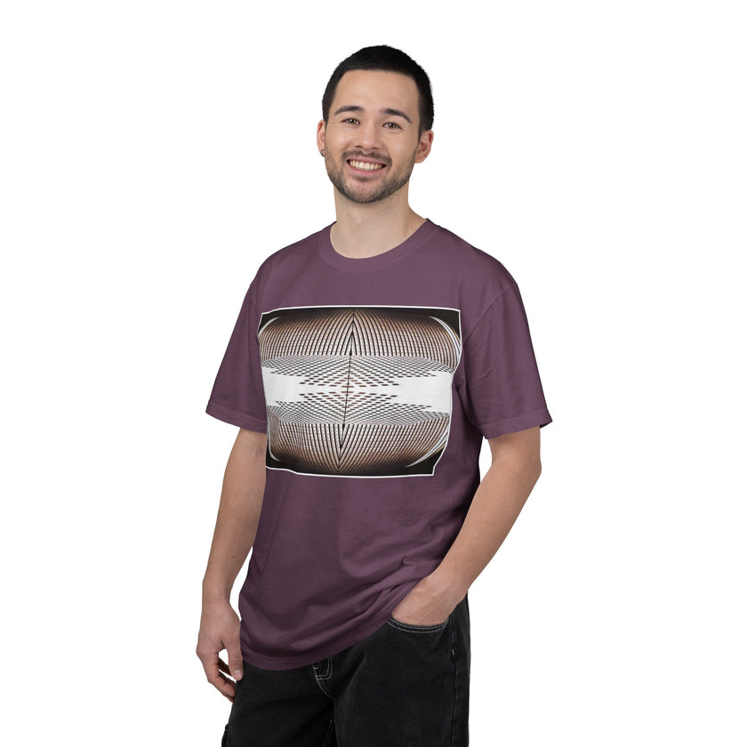 Thought Machine By Kevin Quinn -Optical Waveform Graphic T‑Shirt — Geometric Illusion Art Tee