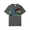 Leaving On A Thursday By Kevin Quinn -Urban Abstract Architecture Wave Art T-Shirt — Neon Ocean Landscape Graphic Tee