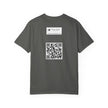 Hotel New Mexico By Kevin Quinn-Modern Abstract Architecture UFO QR Tee — Red Graphic T-Shirt with QR Code Back