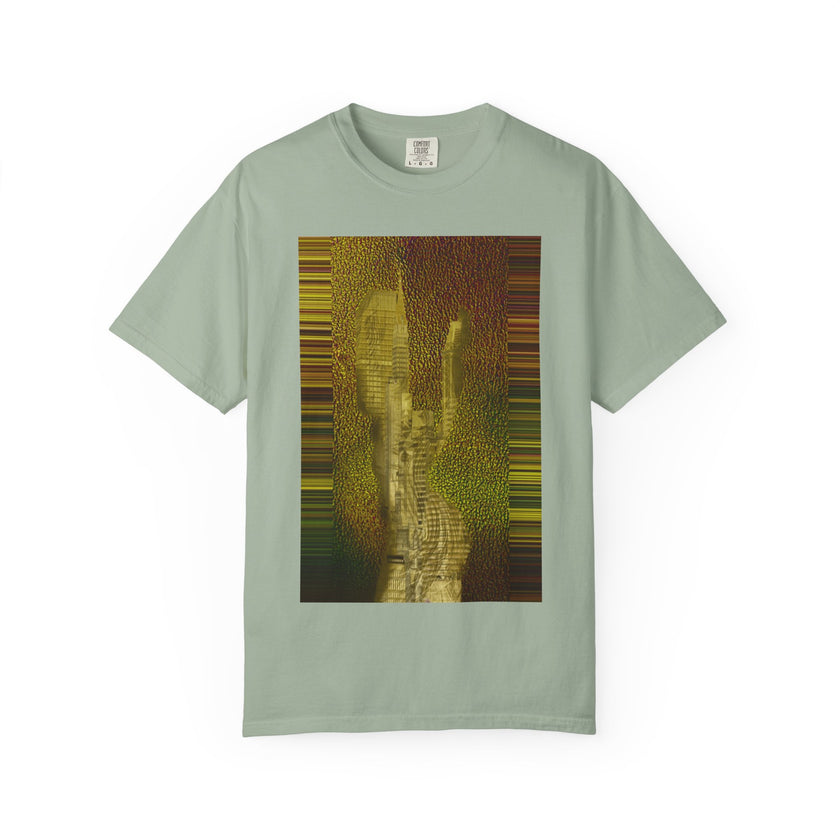Ava's Search Engine By Kevin Quinn -Abstract Glitch Art T-Shirt with QR Code Back — Techy Urban Graphic Tee