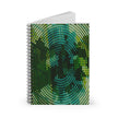 Memories Attract By Kevin Quinn  -Green Tech Spiral Notebook — Abstract Digital Dot Pattern Ruled Journal for Poets