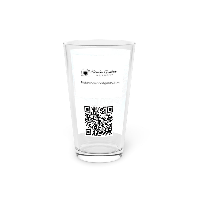 Abstract Art Beer Pint Glass – 16oz Craft Beer Glass – “Goodnight Elizabeth” by Kevin Quinn