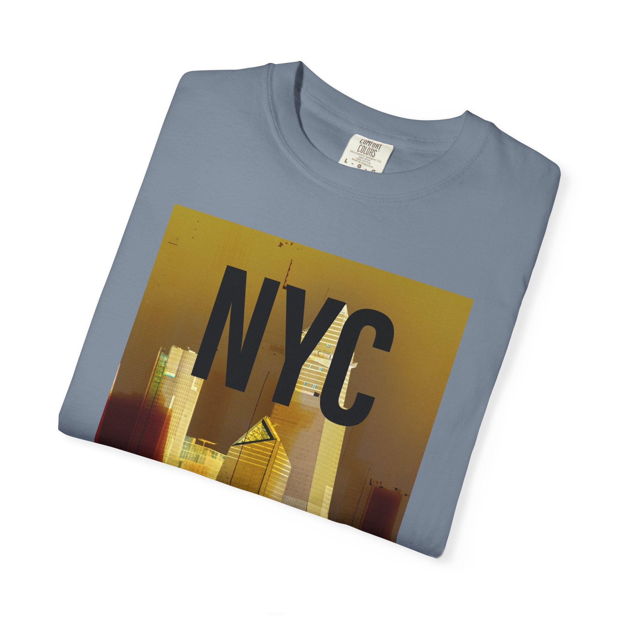 A New York Minute By Kevin Quinn -Urban Modern Abstract Architecture Cityscape Tee with Bold NYC Text