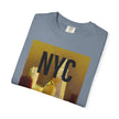 A New York Minute By Kevin Quinn -Urban Modern Abstract Architecture Cityscape Tee with Bold NYC Text