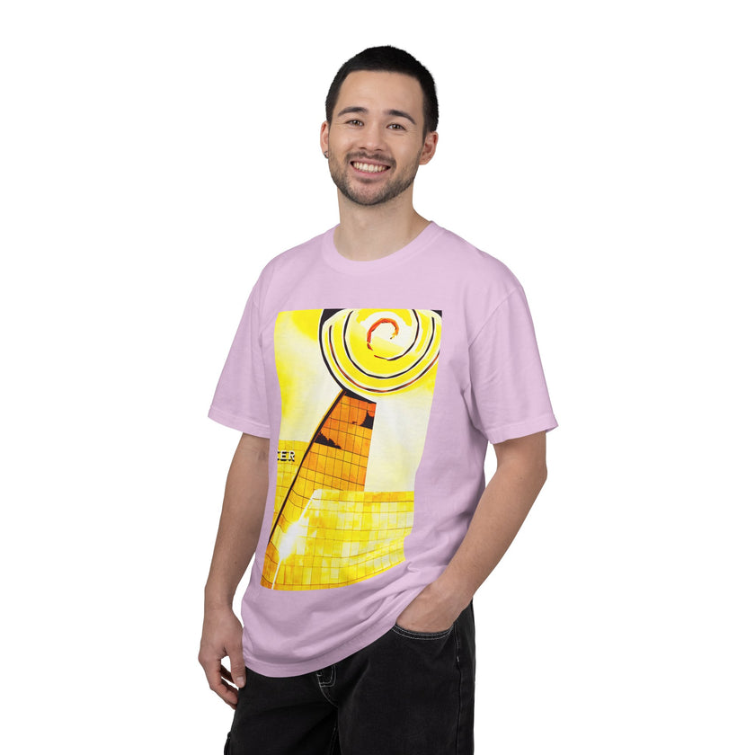 Lemonheads and Lollipops By Kevin Quinn   -Abstract Yellow Spiral Urban Modern Architecture Graphic Tee
