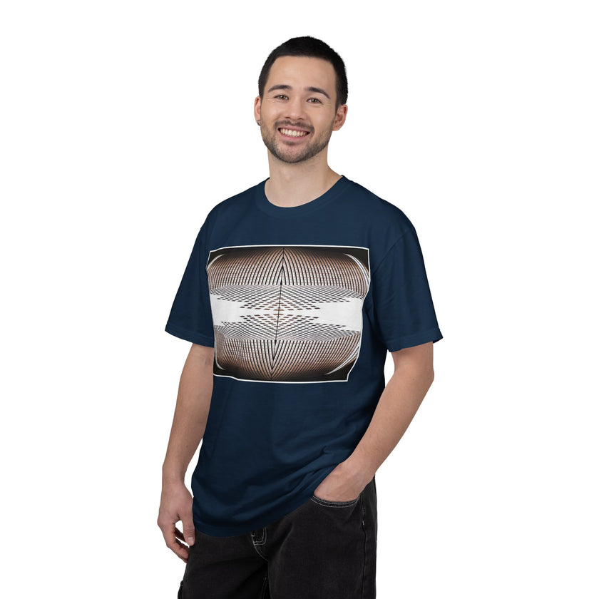 Thought Machine By Kevin Quinn -Optical Waveform Graphic T‑Shirt — Geometric Illusion Art Tee