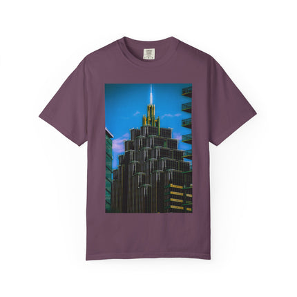 A Face In The Crowd By Kevin Quinn -Urban Architecture City Neon Skyline T-Shirt