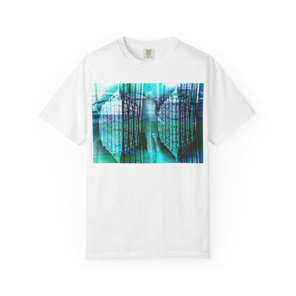 Pardon Me By Kevin Quinn -Abstract Urban Architecture Street Photography Blue T-Shirt — Surreal Nature Graphic Tee