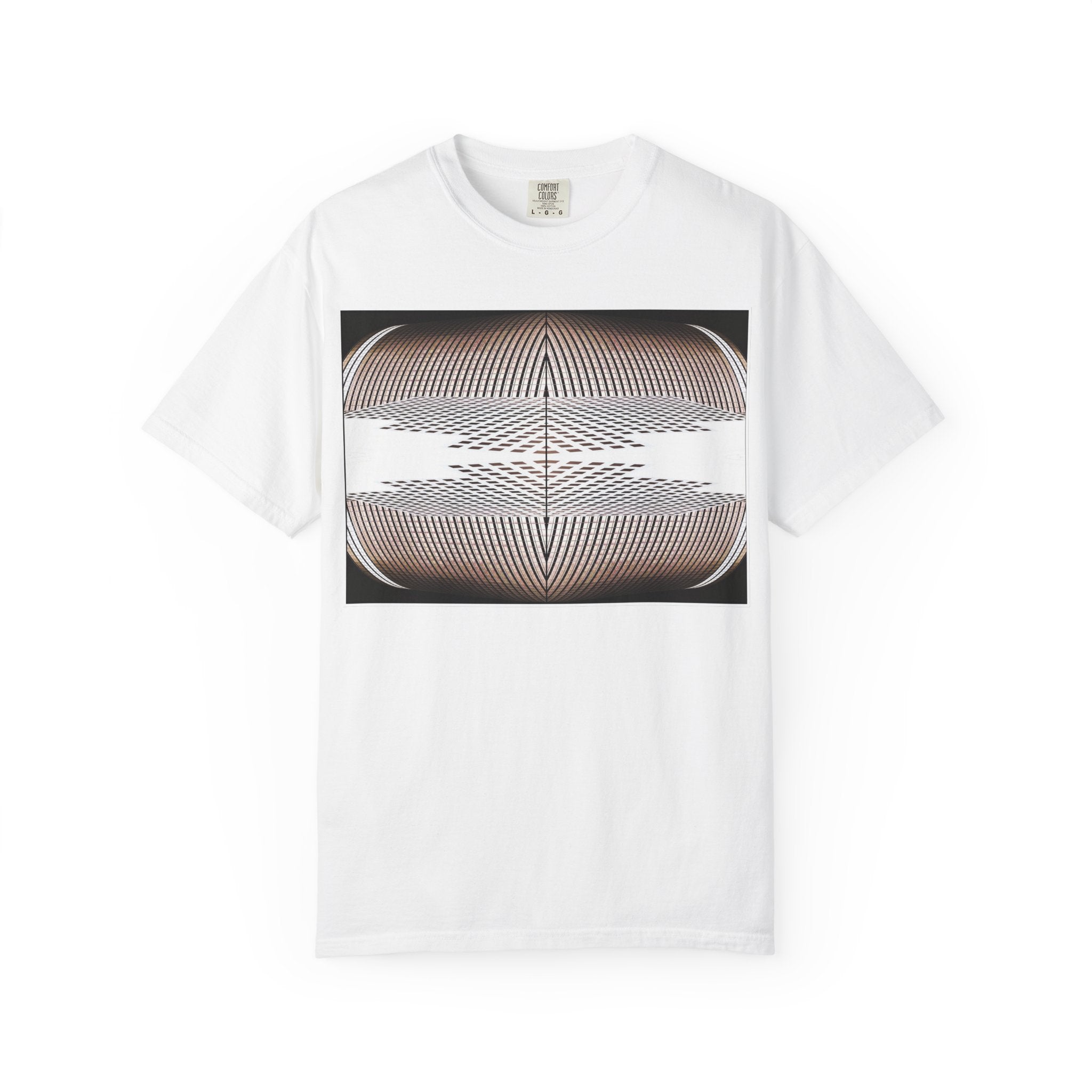 Thought Machine By Kevin Quinn -Optical Waveform Graphic T‑Shirt — Geometric Illusion Art Tee