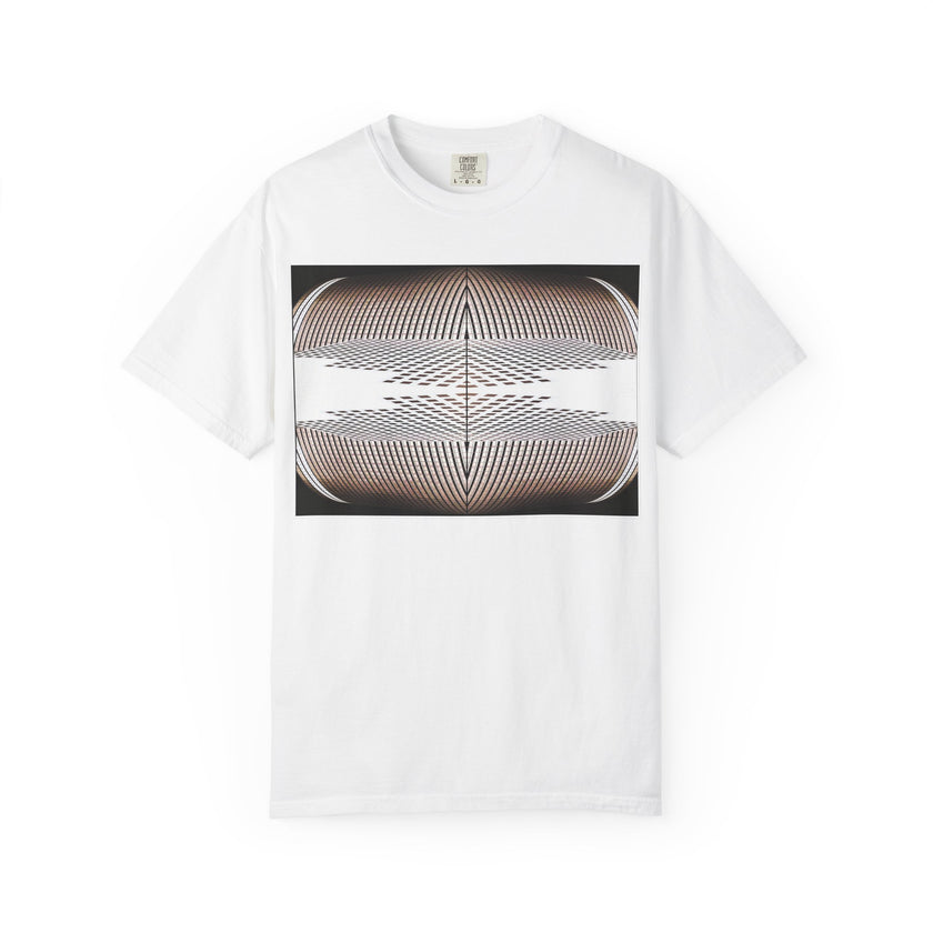 Thought Machine By Kevin Quinn -Optical Waveform Graphic T‑Shirt — Geometric Illusion Art Tee