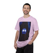 Mr. O  By Kevin Quinn   -Skull Ghost Graphic T-Shirt — Neon Blue Haunted Vibe- Modern Urban Pop Architecture