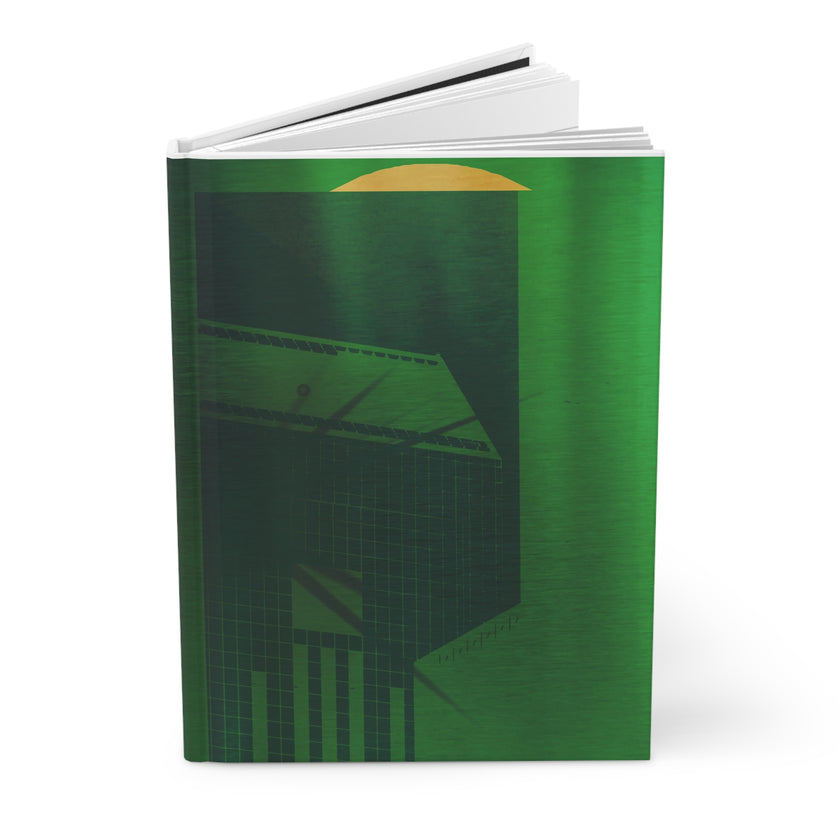 Behind The Emerald Door By Kevin Quinn - Architectural Green Hardcover Journal — Urban Sunset Notebook