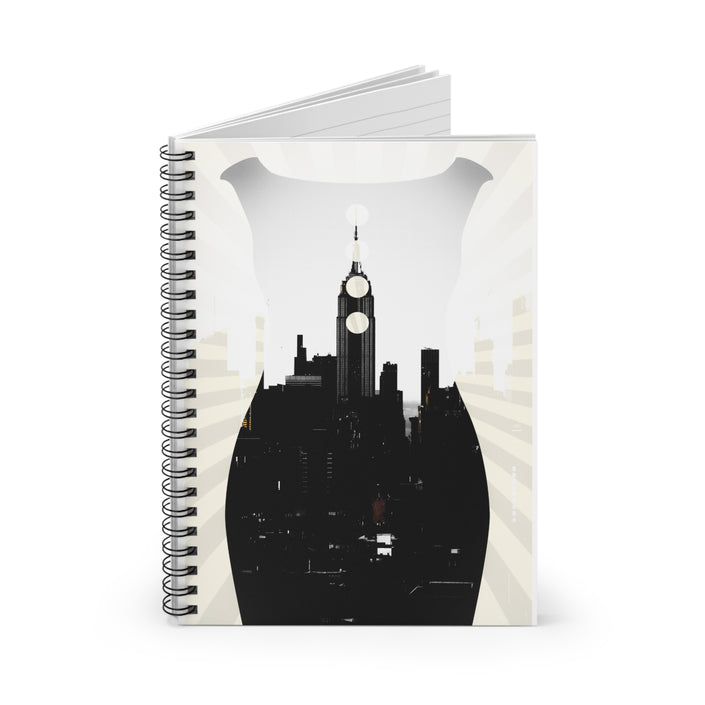 Little Black Dress by Kevin Quinn - NYC Urban Skyline Spiral Notebook — City Silhouette Ruled Journal