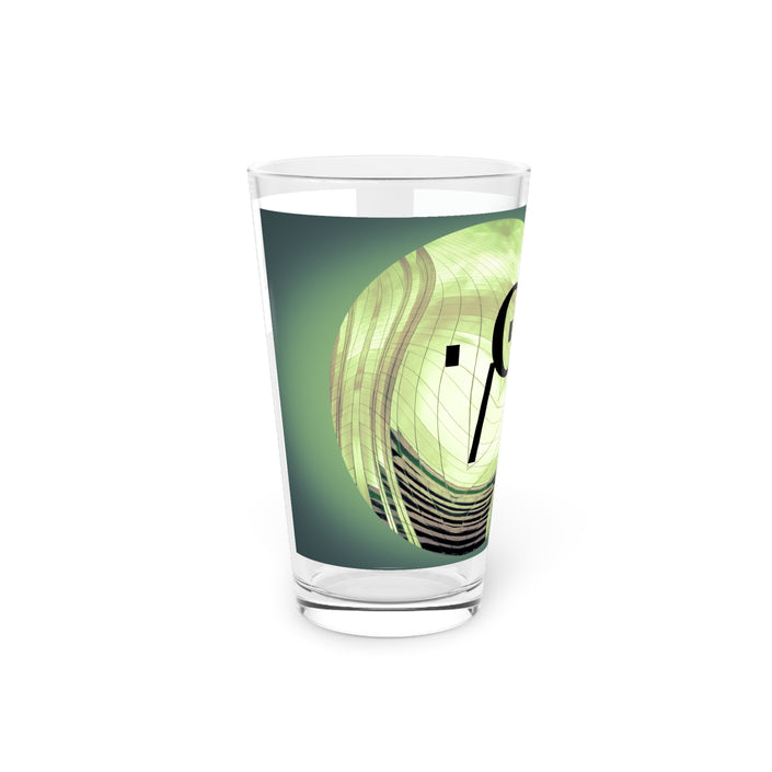 Abstract Art Beer Pint Glass – 16oz Craft Beer Glass – “My Friend The Professor” by Kevin Quinn