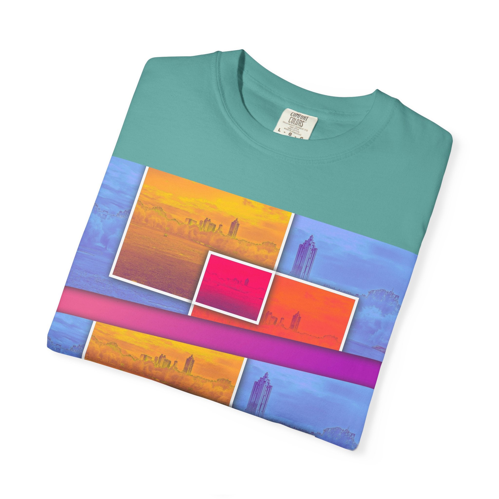 Picnic In The Park With You By Kevin Quinn -Abstract Sunset Blocks Urban Architecture Atlanta T-Shirt