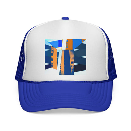 Custom Abstract Cityscape Trucker Cap - 