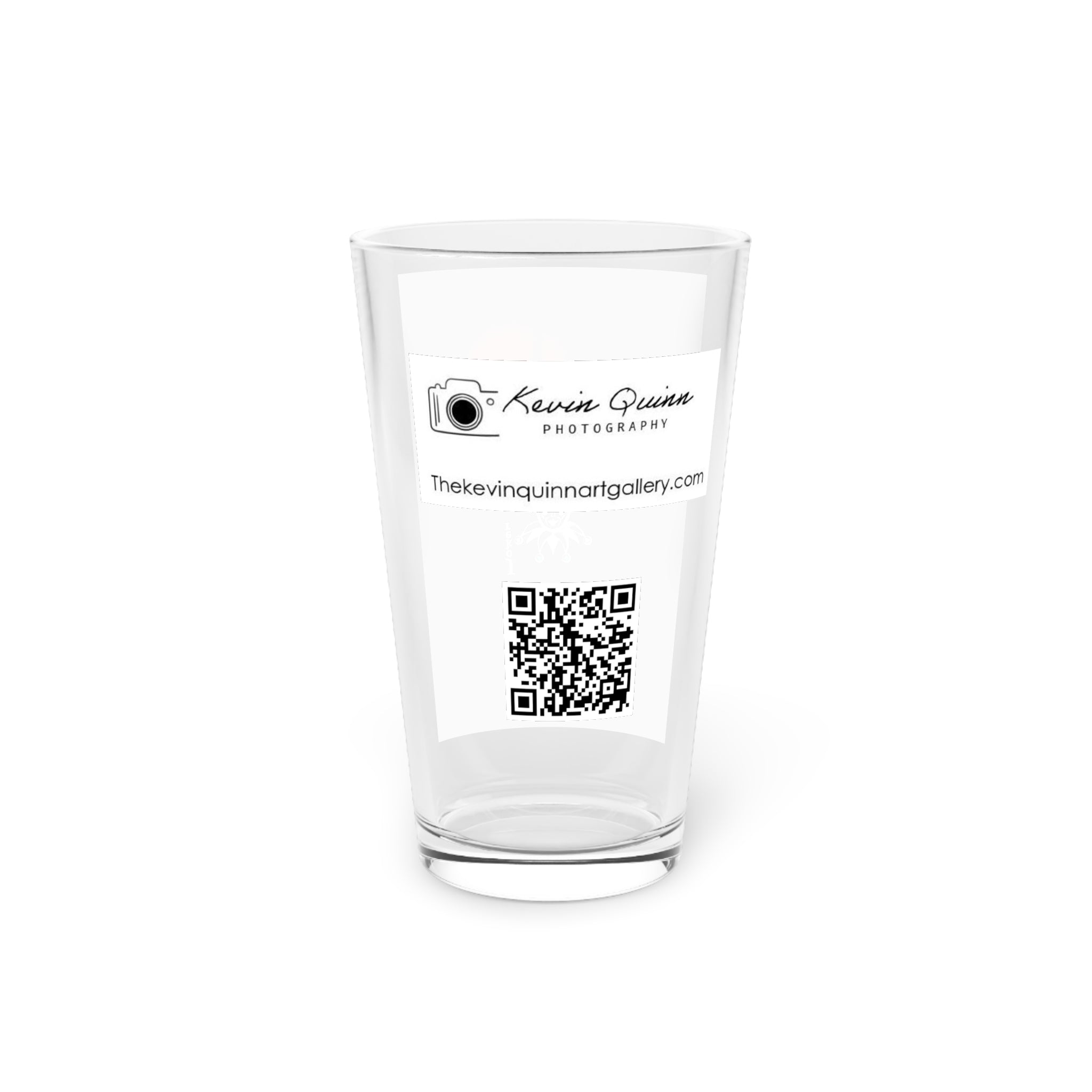 Abstract Art Beer Pint Glass – 16oz Craft Beer Glass – “A Night For Joker” by Kevin Quinn