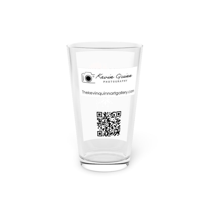 Abstract Art Beer Pint Glass – 16oz Craft Beer Glass – “A Night For Joker” by Kevin Quinn