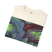 Leaving On A Thursday By Kevin Quinn -Urban Abstract Architecture Wave Art T-Shirt — Neon Ocean Landscape Graphic Tee