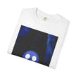 Mr. O  By Kevin Quinn   -Skull Ghost Graphic T-Shirt — Neon Blue Haunted Vibe- Modern Urban Pop Architecture