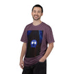 Mr. O  By Kevin Quinn   -Skull Ghost Graphic T-Shirt — Neon Blue Haunted Vibe- Modern Urban Pop Architecture