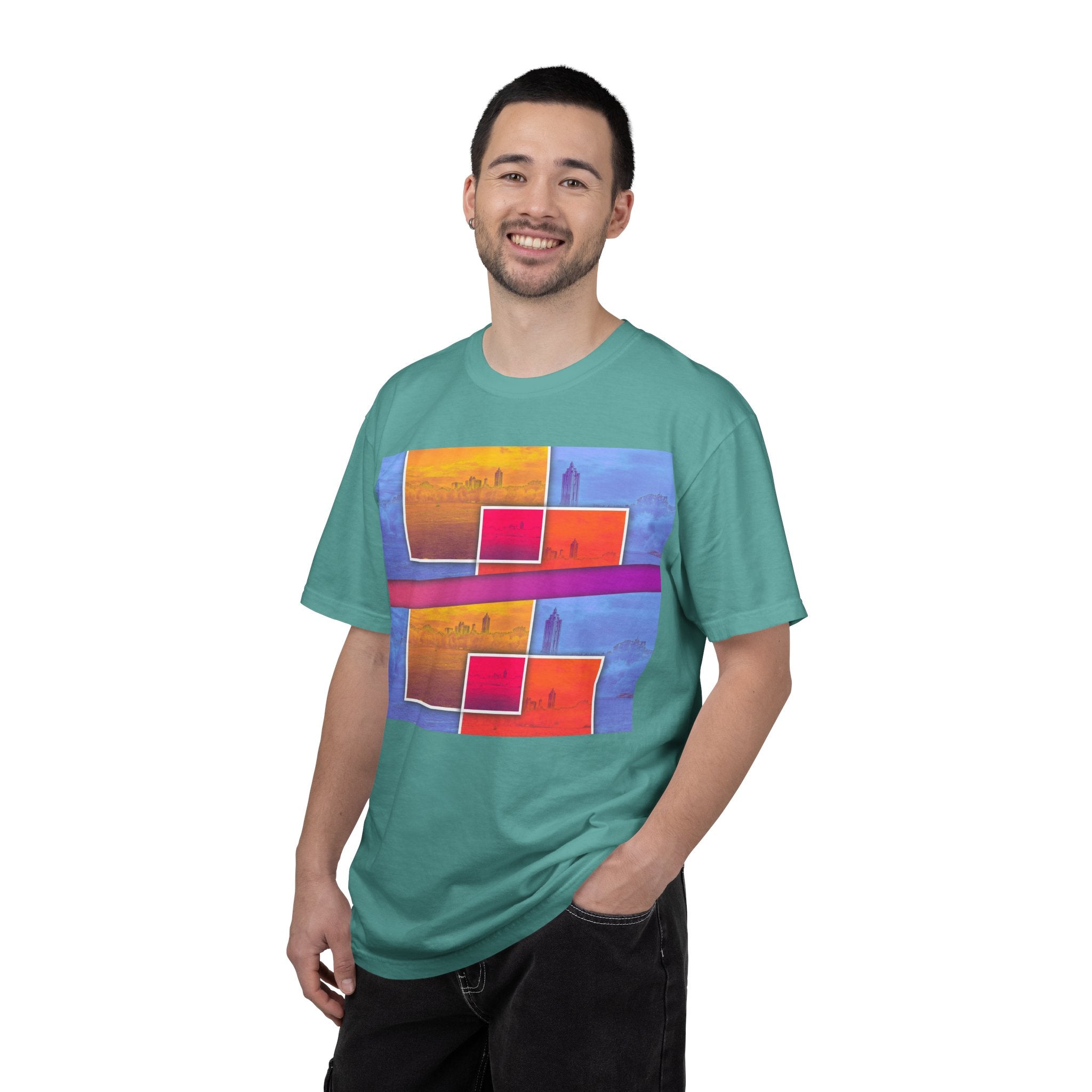 Picnic In The Park With You By Kevin Quinn -Abstract Sunset Blocks Urban Architecture Atlanta T-Shirt