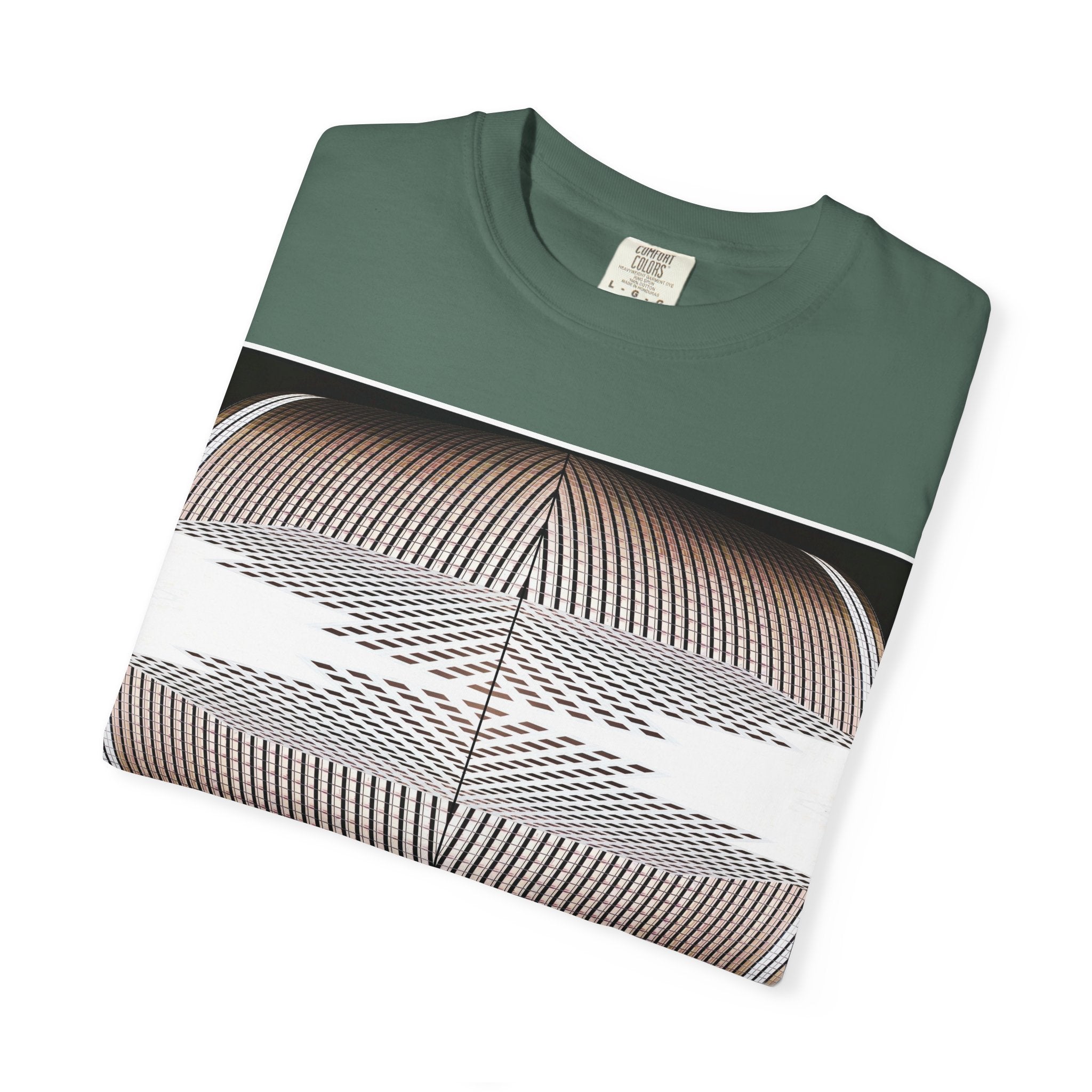 Thought Machine By Kevin Quinn -Optical Waveform Graphic T‑Shirt — Geometric Illusion Art Tee