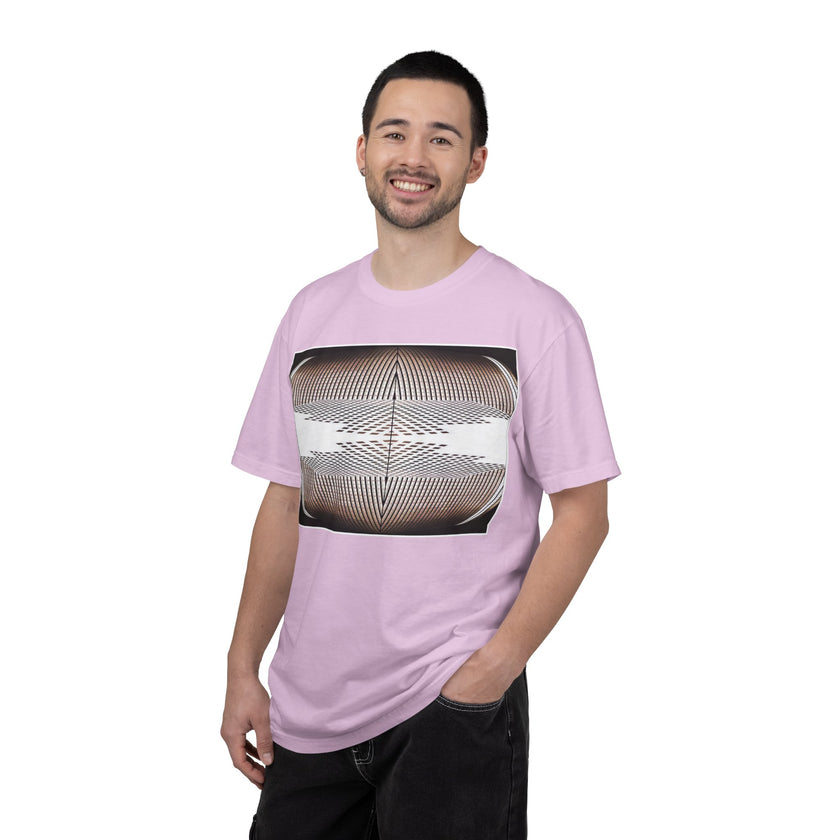 Thought Machine By Kevin Quinn -Optical Waveform Graphic T‑Shirt — Geometric Illusion Art Tee