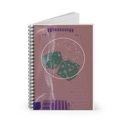 Star 21 By Kevin Quinn -Gaming Dice Spiral Notebook — Vintage Tech Aesthetic Ruled Journal