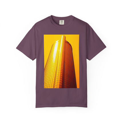 Summer In The City By Kevin Quinn -Modern Urban Architecture Sunset Skyscraper T-Shirt — Golden Architectural Photo Tee