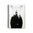 Little Black Dress by Kevin Quinn - NYC Urban Skyline Spiral Notebook — City Silhouette Ruled Journal