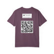Glamour Boy By Kevin Quinn T-Shirt — Abstract Pop Art Architecture Neon Philly City Monument Graphic with QR Code Back