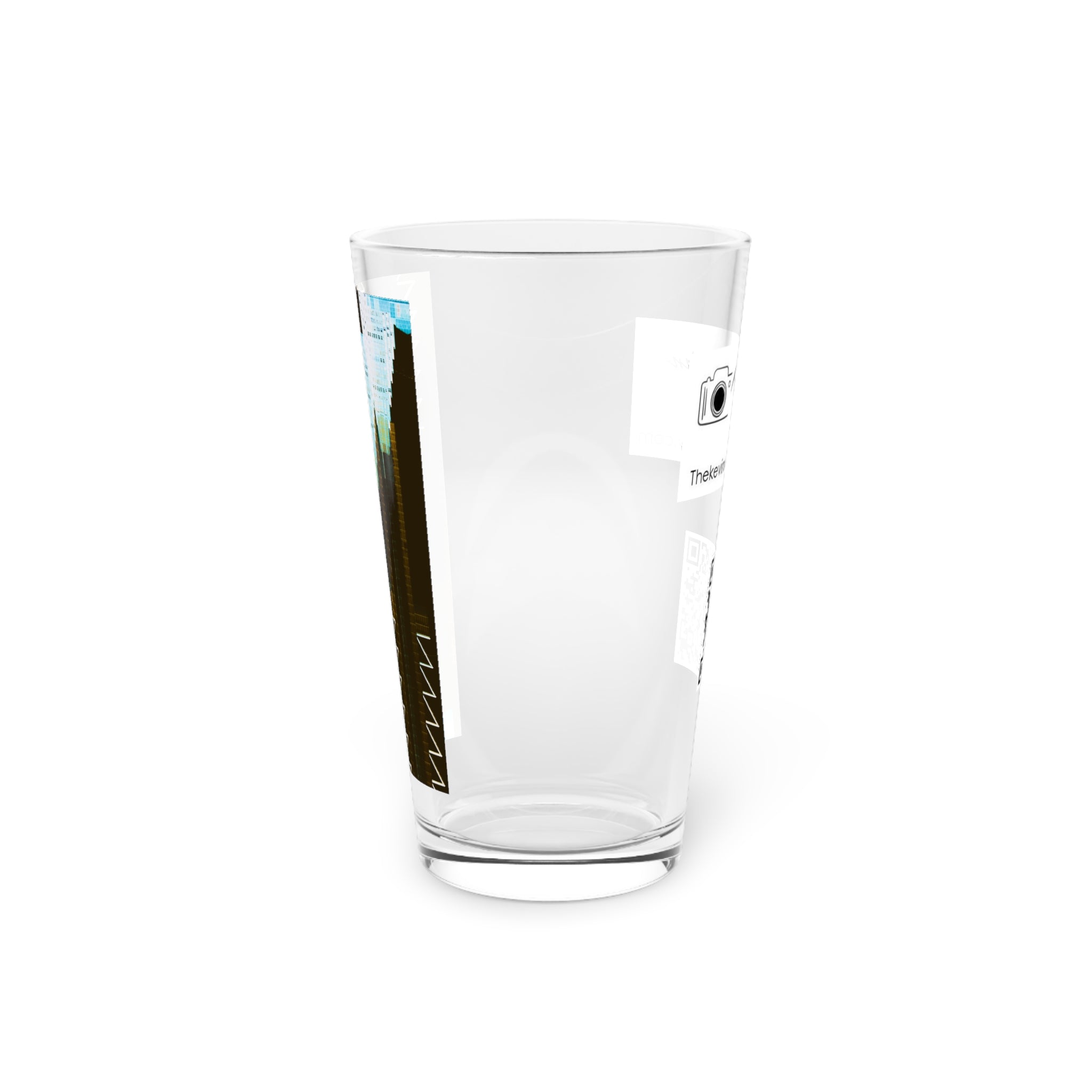 Abstract Art Beer Pint Glass – 16oz Craft Beer Glass – “Great White Sharks” by Kevin Quinn