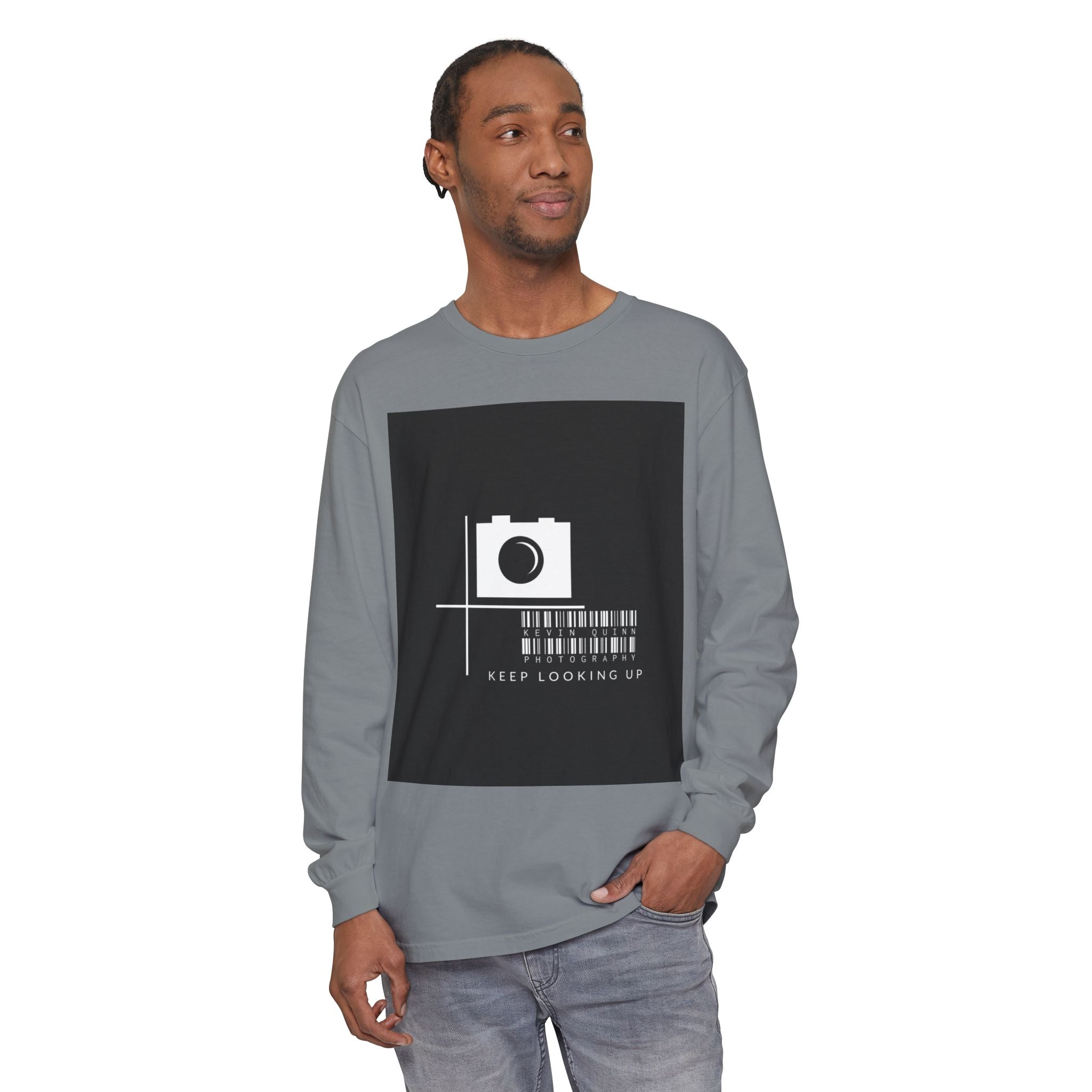 Keep Looking Up Camera Graphic By Kevin Quinn Long Sleeve Tee
