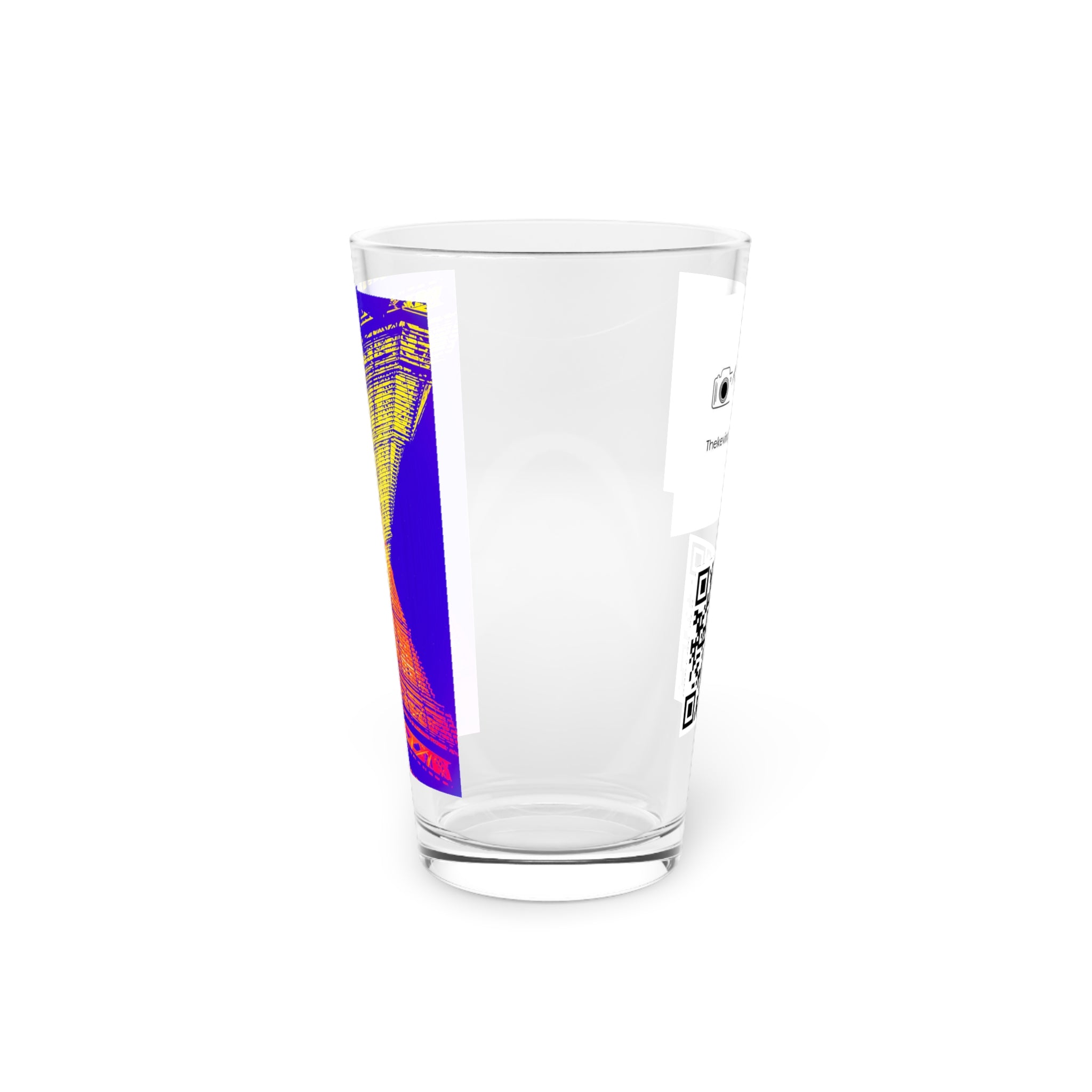Abstract Art Beer Pint Glass – 16oz Craft Beer Glass – “Love Story” by Kevin Quinn