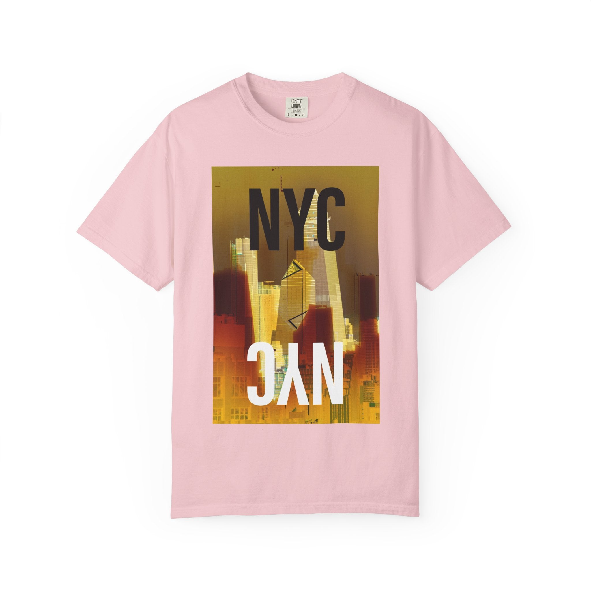 A New York Minute By Kevin Quinn -Urban Modern Abstract Architecture Cityscape Tee with Bold NYC Text