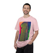 New York Beats By Kevin Quinn -Modern Abstract Architecture Neon Cityscape T-Shirt — Retro Vaporwave Building Print